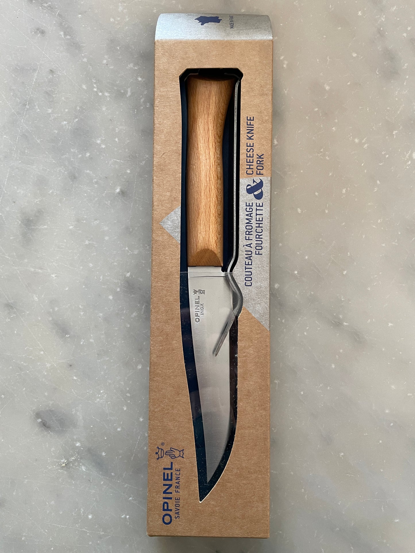 Opinel Cheese Knife & Fork Set
